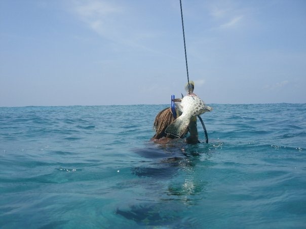 Shandy Dawkins with speared grouper